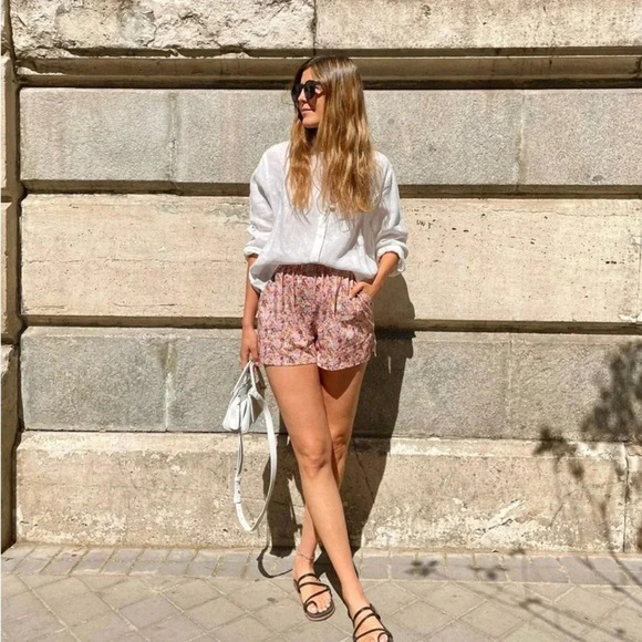 Gingham Palace Set Women’s Small Sixtine Blouse and Sandrine Shorts Floral - Picture 9 of 15